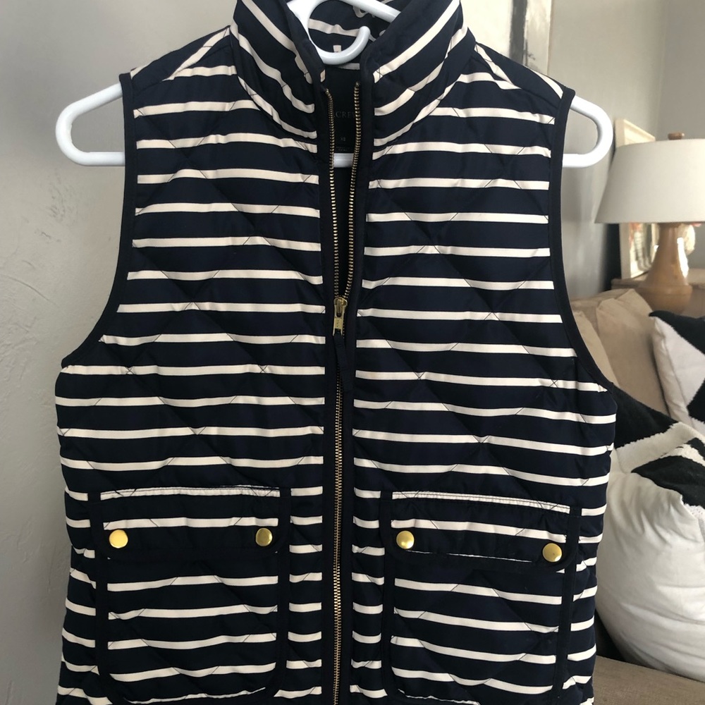 Adorable J Crew Navy/White Striped Vest